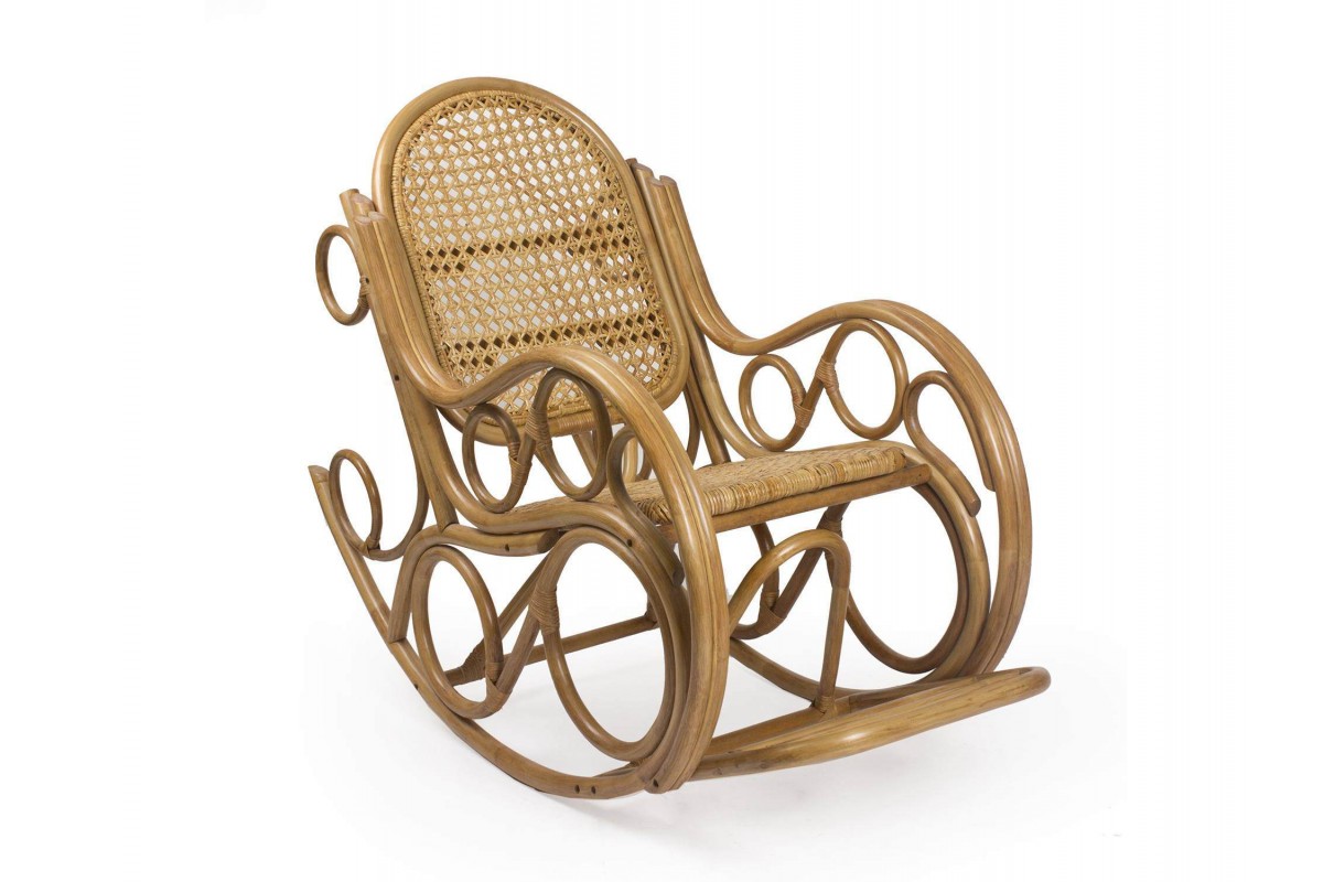Кресло-качалка novo с подушкой цвет орех