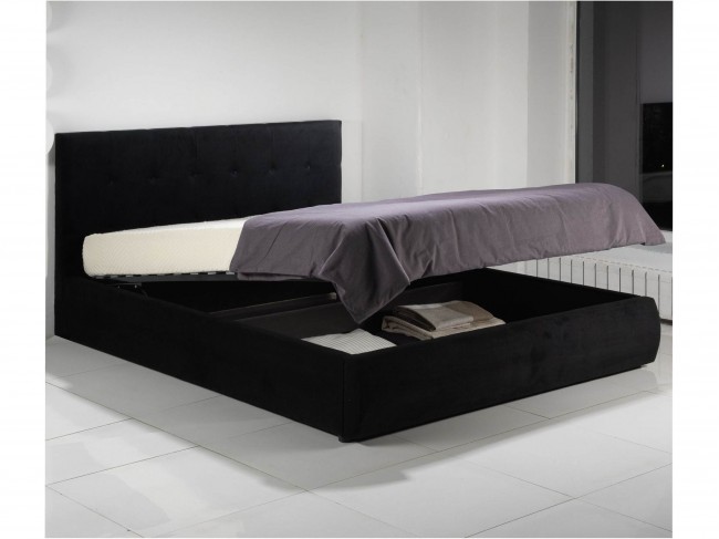 Мягкая кровать "Selesta" 1400 темная с матрасом ГОСТ с фото