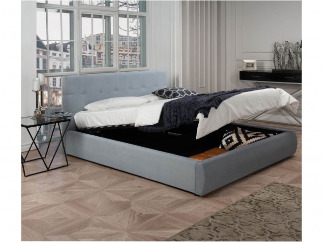 Мягкая кровать "Selesta" 1400 серая с матрасо PROMO B  фото