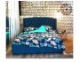 Мягкая кровать "Stefani" 1400 синяя с подъемным механи фото