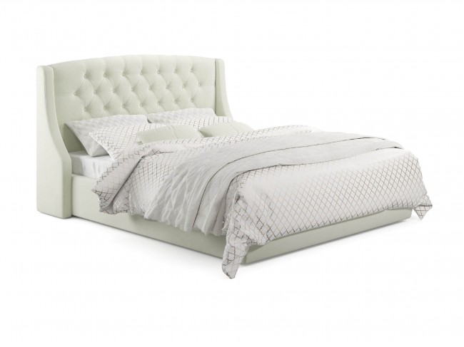 Мягкая кровать Stefani 1600 беж с подъемным механизмом с орт.мат фото