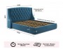 Мягкая кровать Stefani 1600 синяя с подъемным механизмом с орт.м распродажа