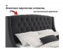 Мягкая кровать "Stefani" 1400 темная с ортопед. основа купить