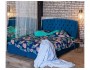 Мягкая кровать Stefani 1600 синяя с ортопед. основанием с матрас распродажа