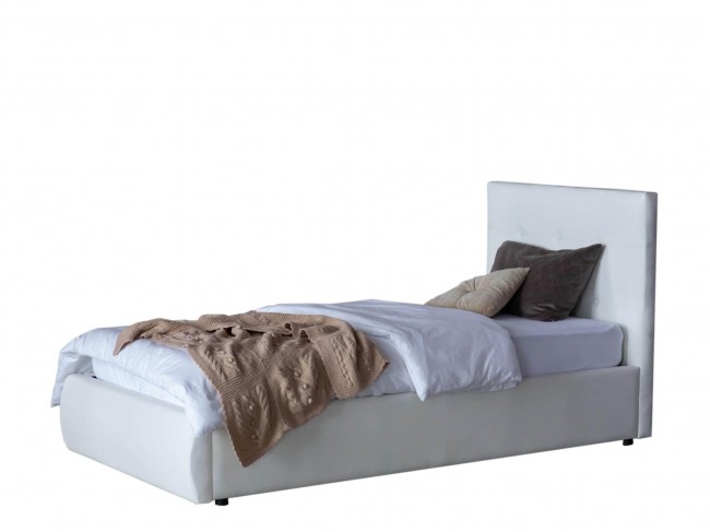 Мягкая кровать Селеста 900 белая с подъем.механизмом с матрасом  фото