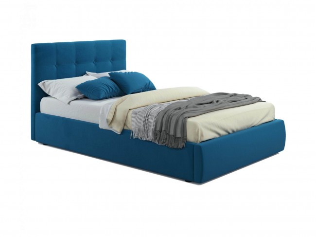 Мягкая кровать Selesta 1200 синяя с подъем.механизмом фото
