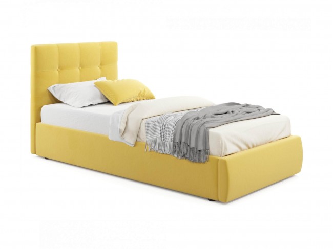Мягкая кровать Selesta 900 желтая с ортопед.основанием фото