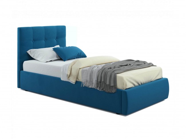 Мягкая кровать Selesta 900 синяя с подъем.механизмом с матрасом  фото