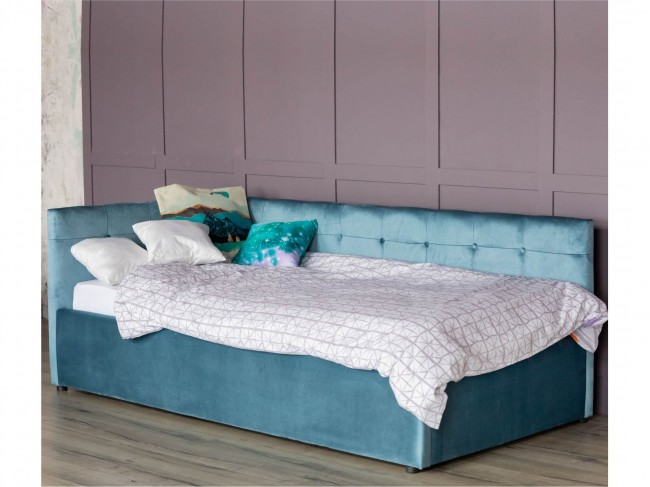 Односпальная кровать-тахта Bonna 900 синяя с подъемным механизмо фото