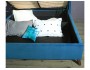 Мягкая кровать Betsi 1600 синяя с подъемным механизмом и матрасо недорого