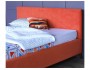 Мягкая кровать Monika 1600 оранж c ортопедическим основанием и распродажа