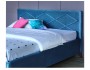 Мягкая кровать Monika 1600 синяя ортопед.основание с матрасом PR купить