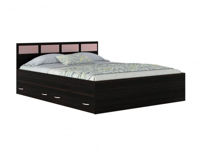 Двуспальная кровать "Виктория-С" 160х200 со стеклом с  фото