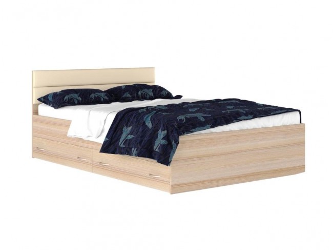 Кровать "Виктория МБ" 1400*200 с мягким изголовьем с 2 фото