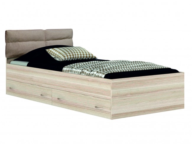 Односпальная светлая кровать "Виктория-П"  900  с ящик фото