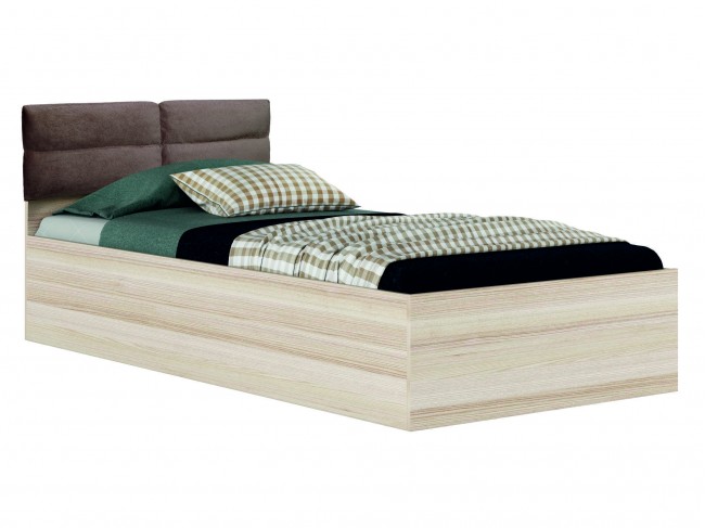 Односпальная светлая кровать "Виктория-П" 900 с мягким фото