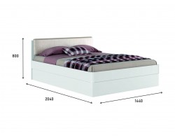 Кровать Белая "Николь ЭКО узор&; 1400 с подъемным