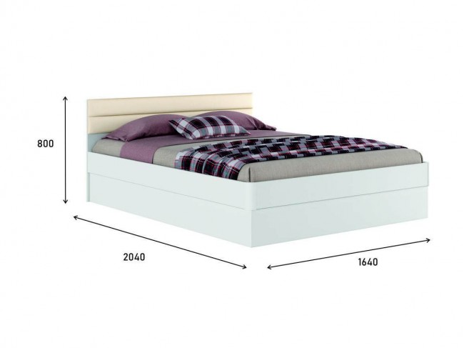 Белая двуспальная кровать "Николь МБ" 1600 с подъемным фото