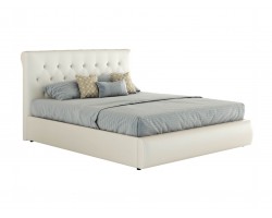 Кровать Мягкая белая двуспальная "Амели&; 1400 с подъем