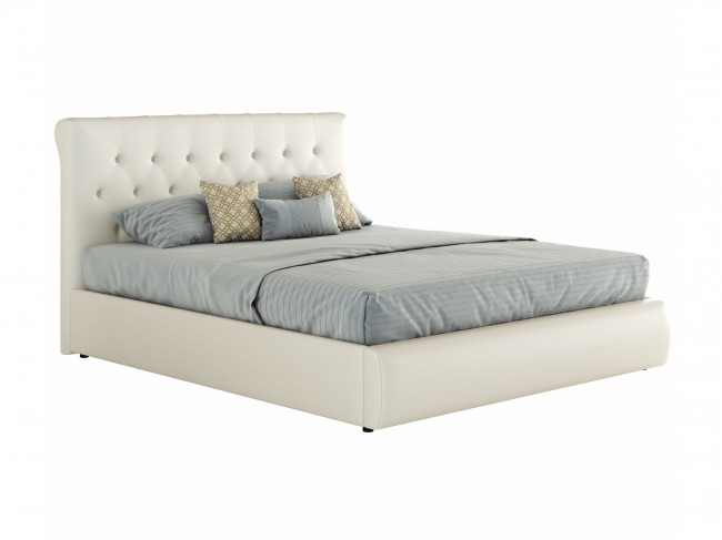 Мягкая кровать "Амели" 1400 белая  с орт.основанием с  фото
