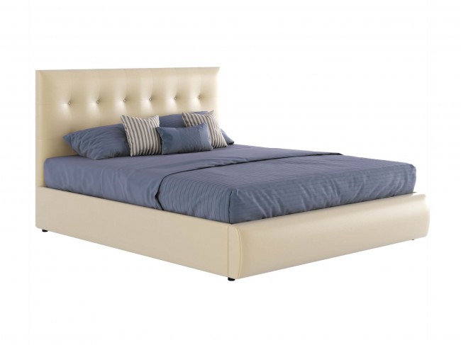Мягкая бежевая двуспальная кровать "Селеста" 1400 с фото