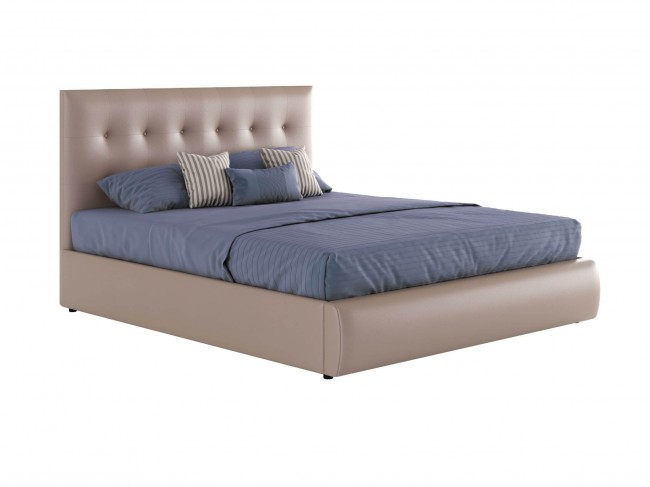 Мягкая двуспальная кровать "Селеста" 1400 капучино  с фото