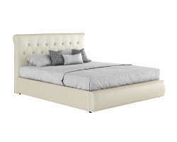 Кровать Мягкая белая двуспальная "Амели&; 1600 с