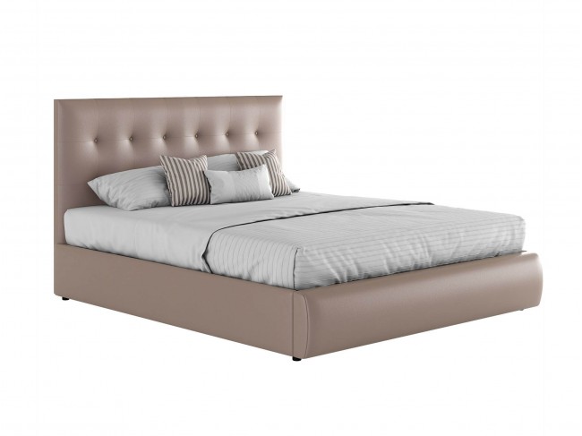 Мягкая двуспальная кровать "Селеста" 1600 капучино с фото