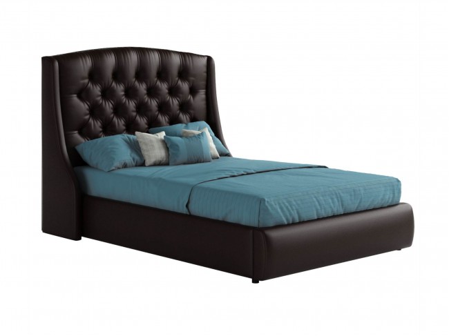 Мягкая двуспальная кровать "Стефани" 1400 венге с фото
