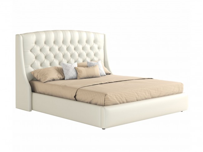 Мягкая кровать "Стефани" 1600 белая с подъемным механи фото