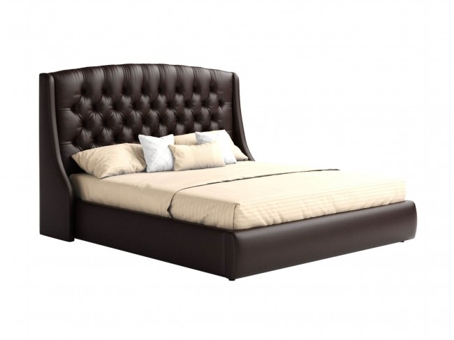 Мягкая двуспальная кровать с изголовьем "Стефани" 1600 фото