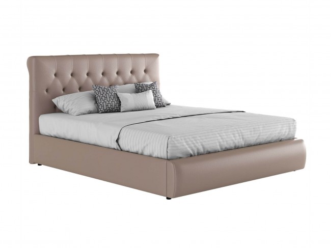 Мягкая двуспальная кровать "Амели" 180х200 капучино с фото