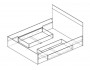 Кровать "Диана" 1600 с 2 ящиками (дуб золотой/белый) фото