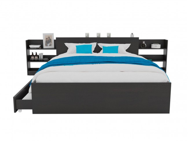 Кровать Доминика с блоком и ящиками 140 (Венге) с матрасом ГОСТ фото