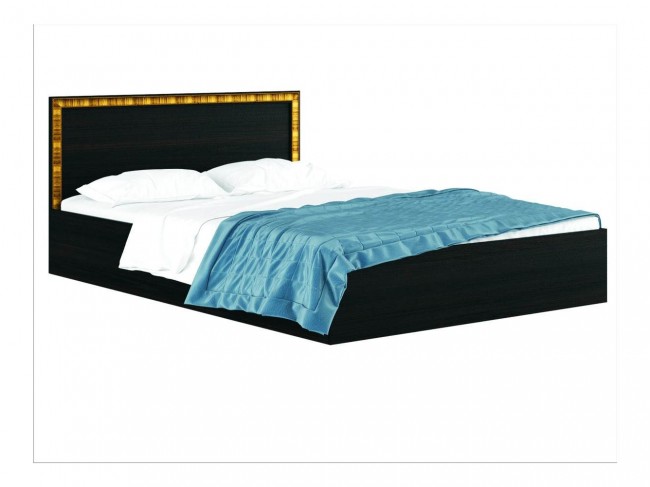 Кровать "Виктория-Б" 1400 с багетом в цвете венге фото