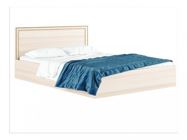 Кровать "Виктория-Б" 1400 с багетом дуб и матрасом ГОС фото