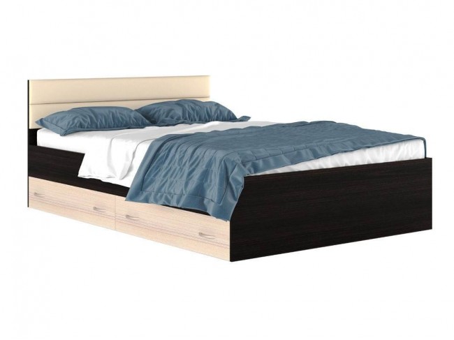 Кровать "Виктория МБ" 1400 с мягким изголовьем , ящика фото
