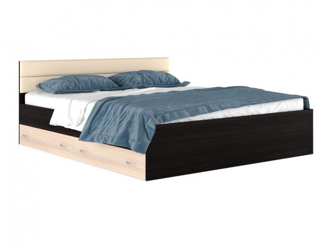 Двуспальная кровать "Виктория МБ" с мягким изголовьем фото
