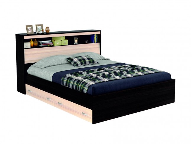 Двуспальная кровать "Виктория" 1600 с блоком и ящиками фото