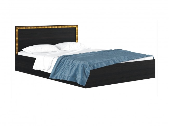 Кровать "Виктория-Б" 1400 с багетом в цвете венге и фото