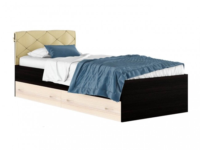 Односпальная кровать "Виктория-П" 90 см. с мягкой фото