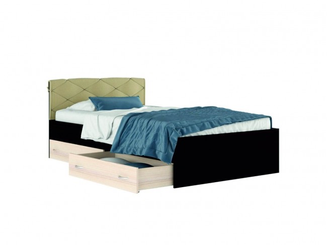 Полутороспальная Кровать Виктория-П 120 с ящиками, подушкой и фото