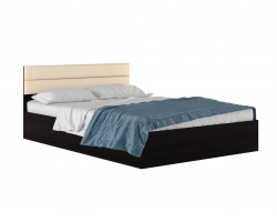 Кровать "Виктория МБ&; 1400 венге с мягким изголовьем