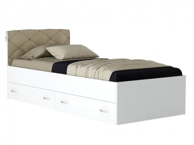 Односпальная кровать "Виктория-П" 900 с подушкой и ящи фото