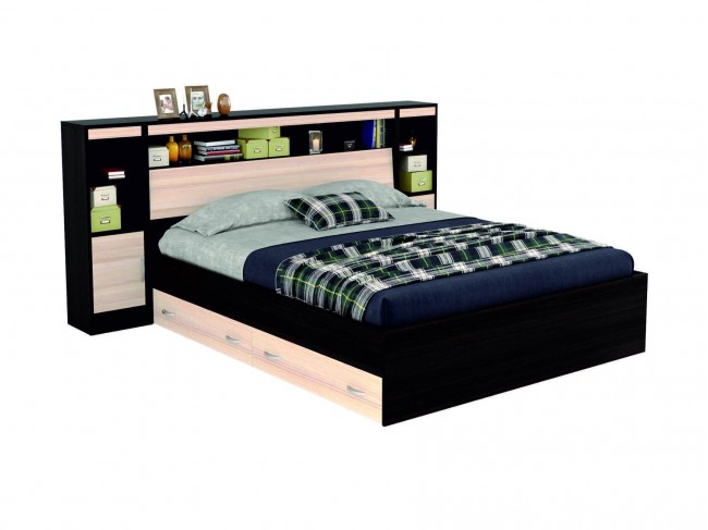 Двуспальная кровать "Виктория" 1600 с блоком, ящиками  фото