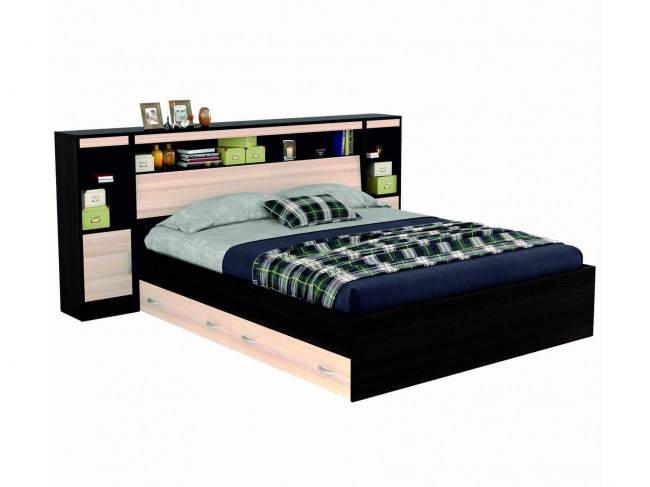 Двуспальная кровать "Виктория ЭКО" 1800 с блоком, ящик фото