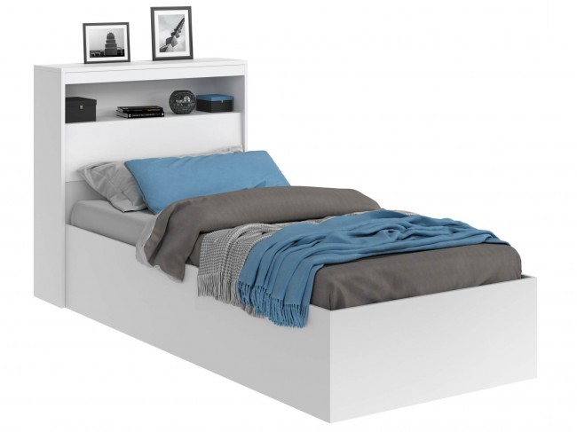 Кровать Виктория белая 90 с блоком и матрасом ГОСТ фото