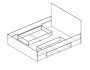 Кровать Доминика с блоком и ящиками 140 (Дуб Золотой/Белый) недорого