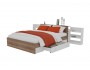Кровать Доминика с блоком и ящиками 140 (Дуб Золотой/Белый) от производителя