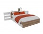 Кровать Доминика с блоком и ящиками 140 (Дуб Золотой/Белый) недорого
